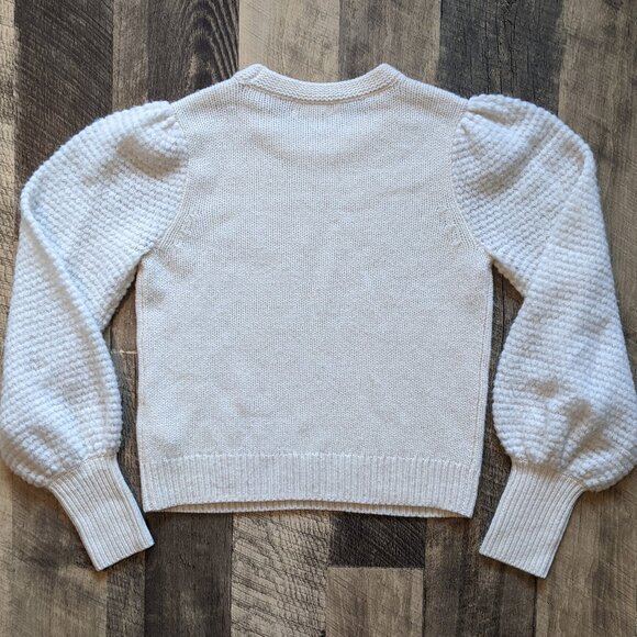 Anthropologie Elizabeth Pointelle Knit Sweater Lightweight Wool - Picture 3 of 7